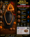 Health Protection Combo – 5 Mukhi Mala + 3 Mukhi + 5 Mukhi | Energized in Kashi